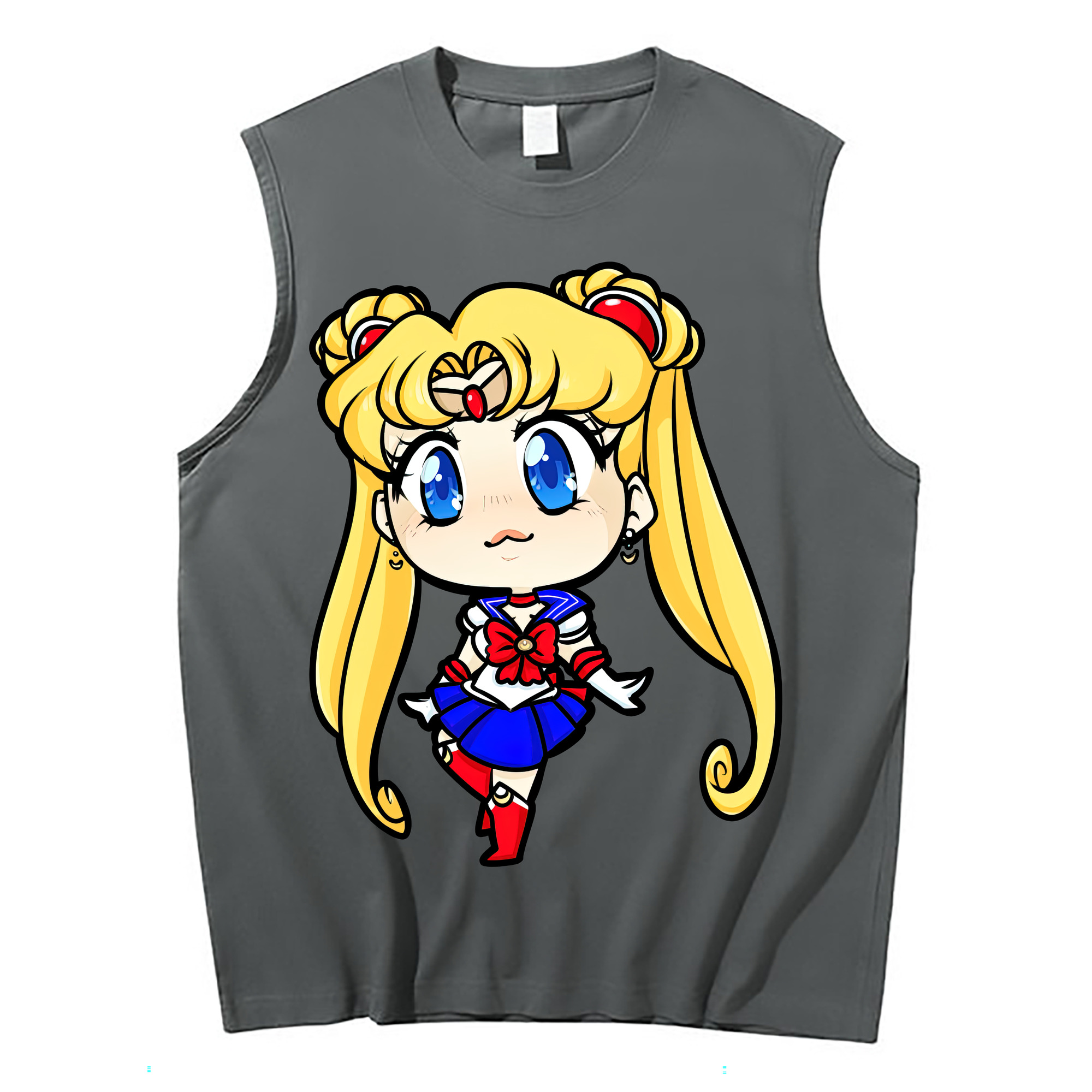（画像用） 美少女戦士セーラームーン 月野 うさぎ つきの うさぎ Sailor Moon Tsukino Usagi コットン100％タンクトップ（フロントプリント）